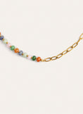 Halskette Alpine Chic Stones Edelstahl mit Goldbeschichtung