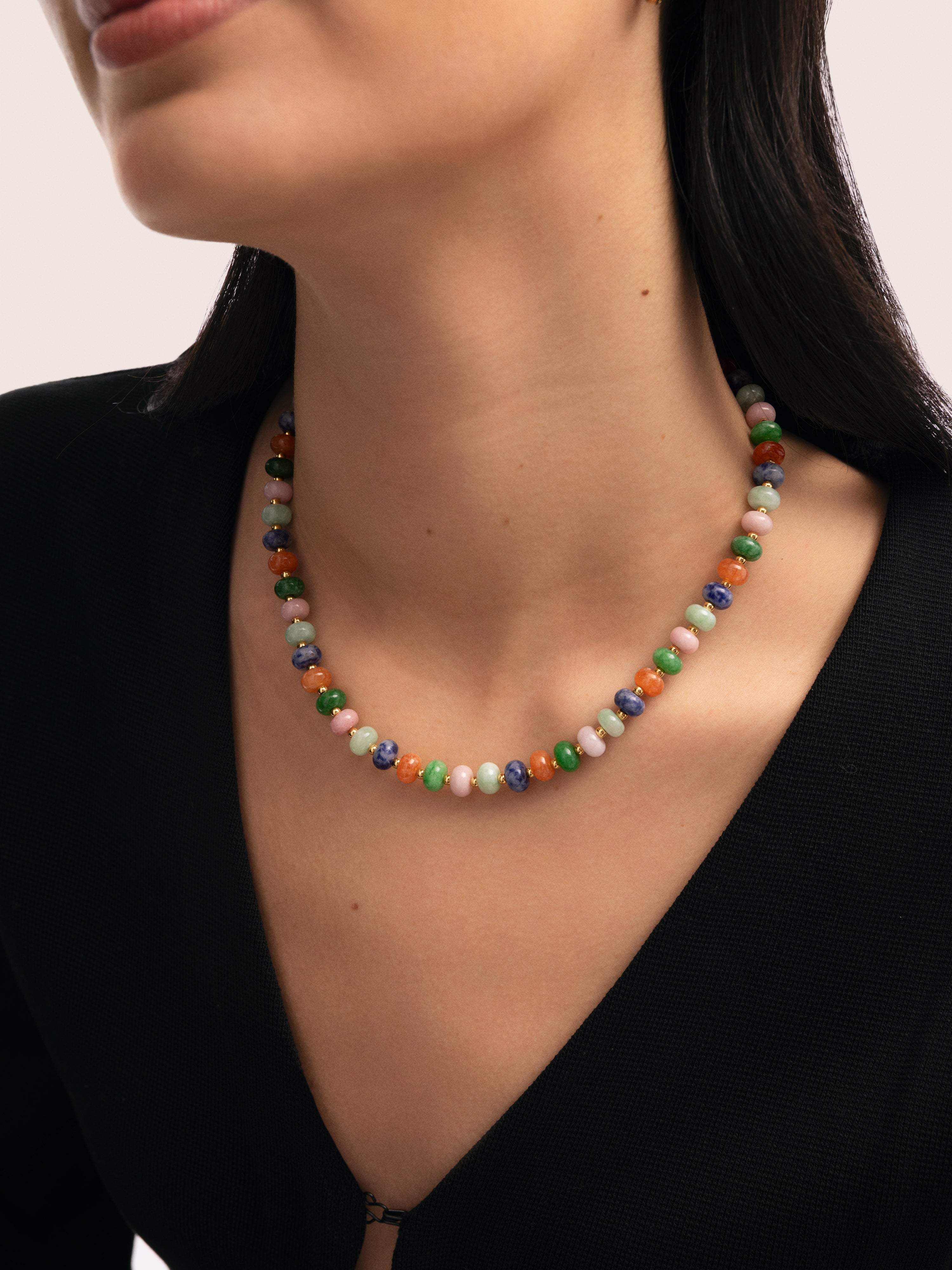 Halskette Alpine Stones Edelstahl mit Goldbeschichtung