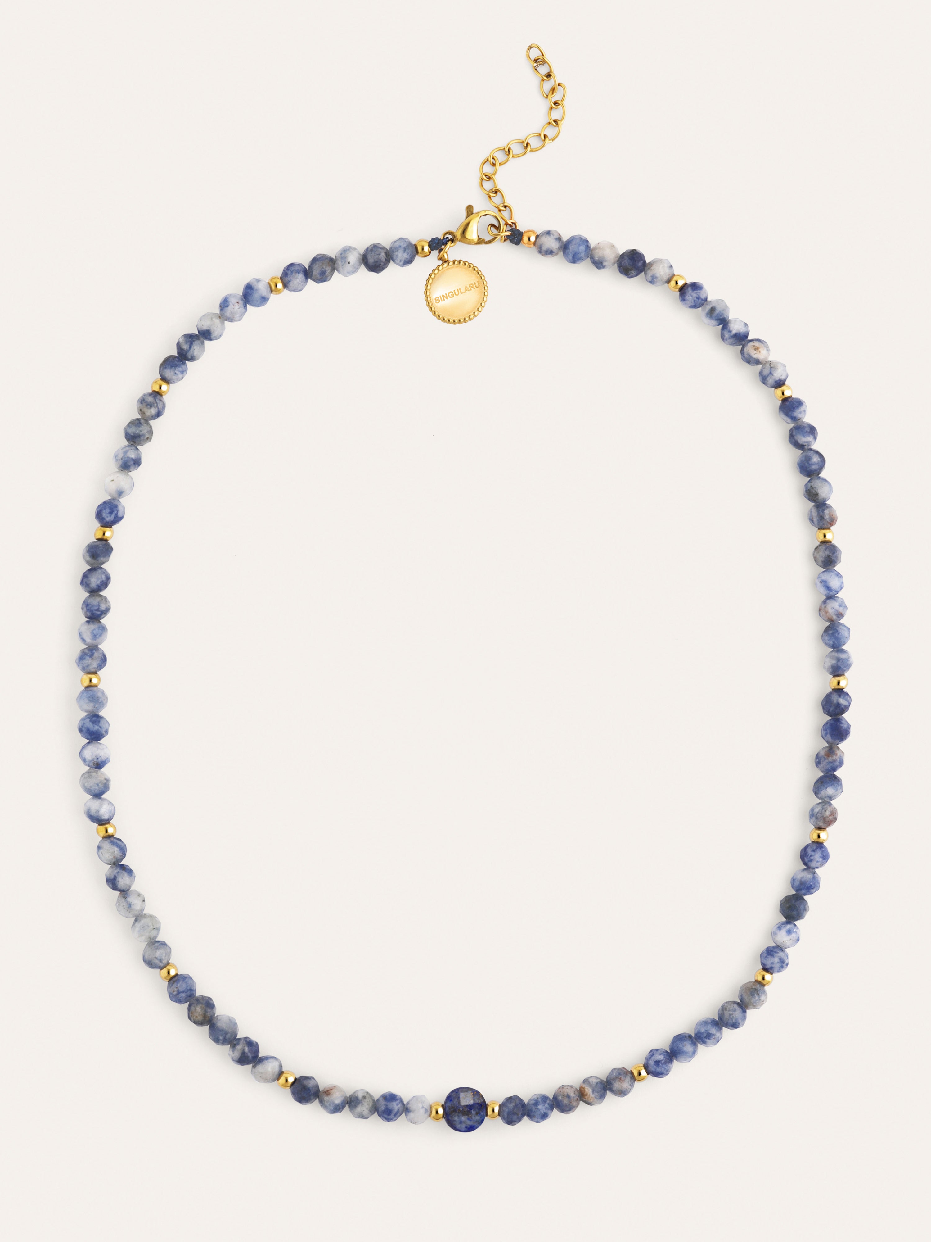 Amulet Kyanit Halskette Edelstahl vergoldet