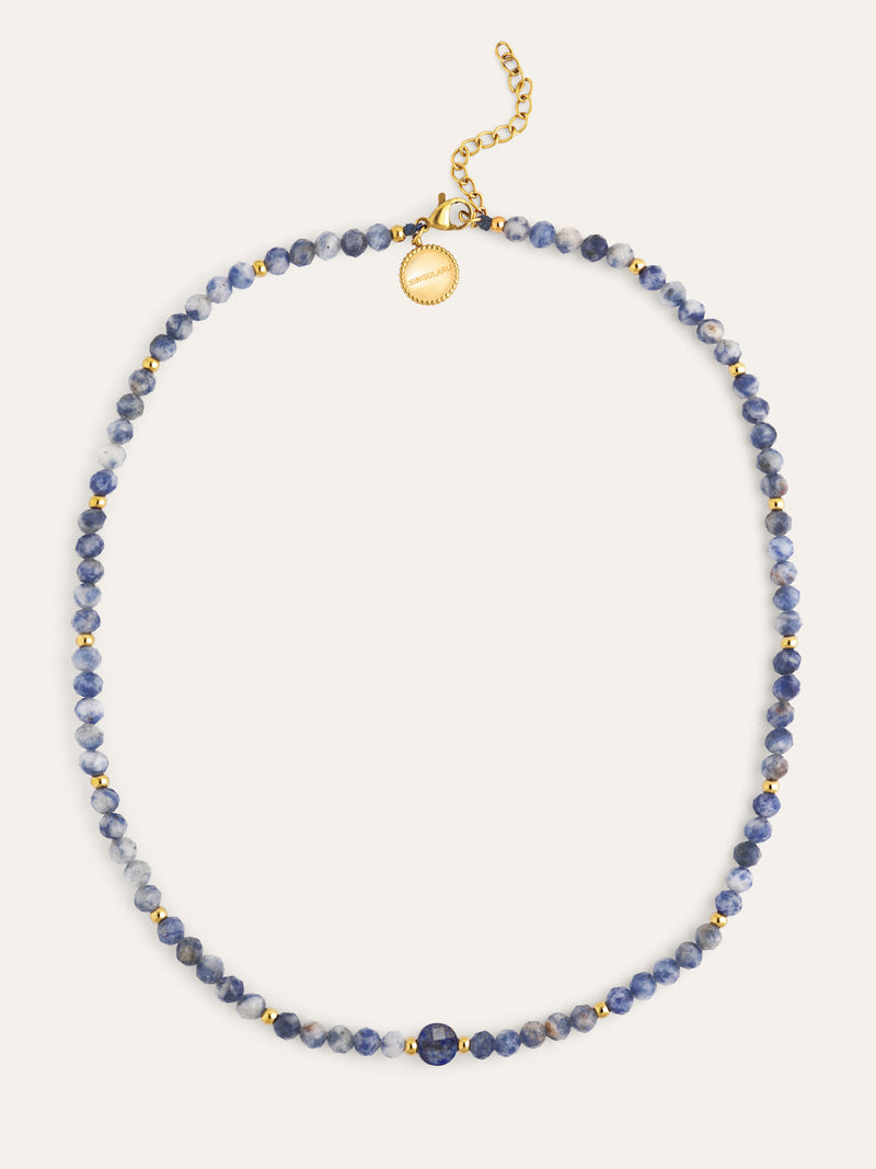 Amulet Kyanit Halskette Edelstahl vergoldet