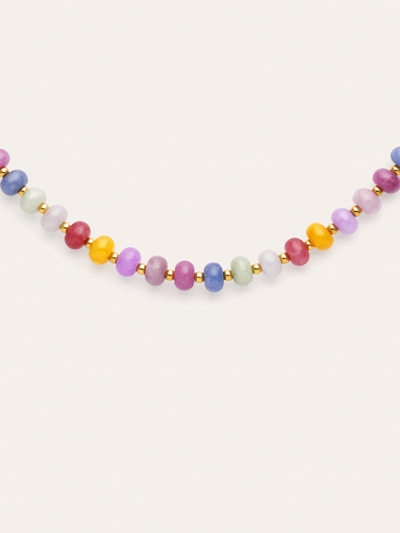 Collar Bali Stones Acero Baño Oro