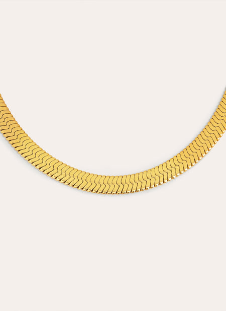 Big Lisse Stainless Steel Gold Necklace