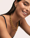 Collar Big Link Acero Baño Oro