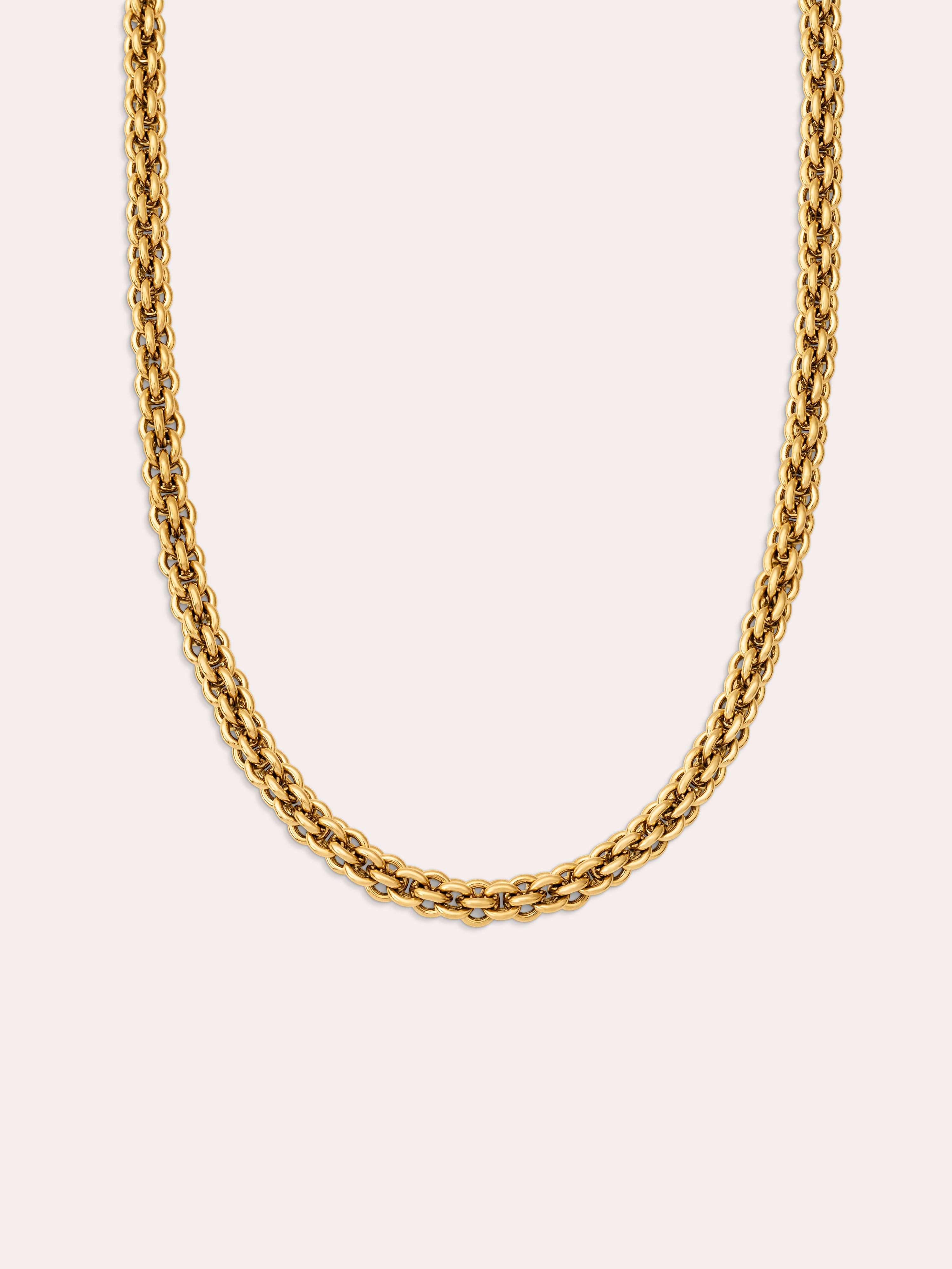 Big Rope Stainless Steel Gold Necklace