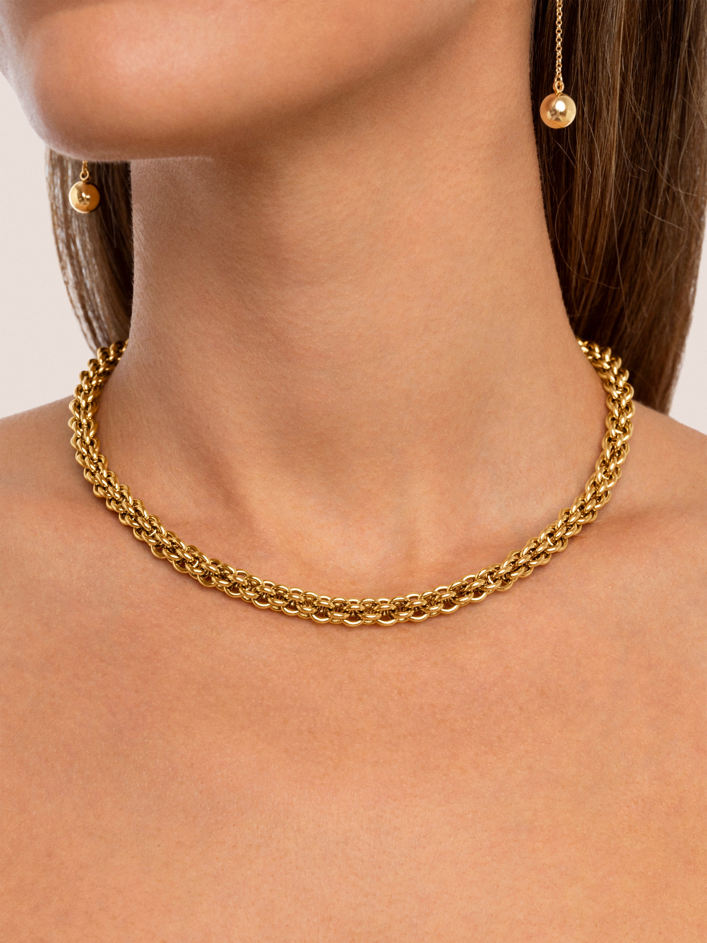 Big Rope Stainless Steel Gold Necklace