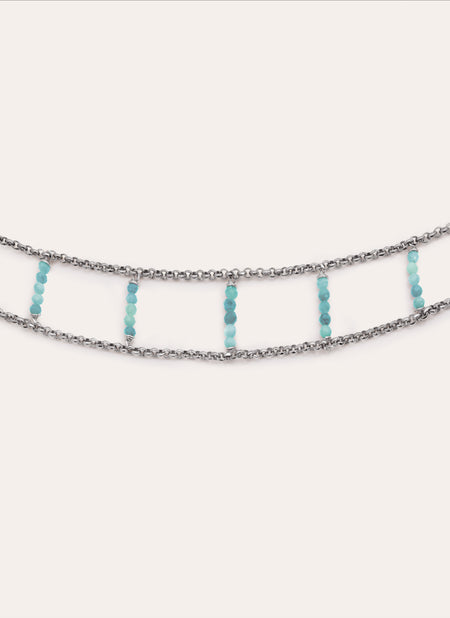 Blue Havana Stainless Steel Choker