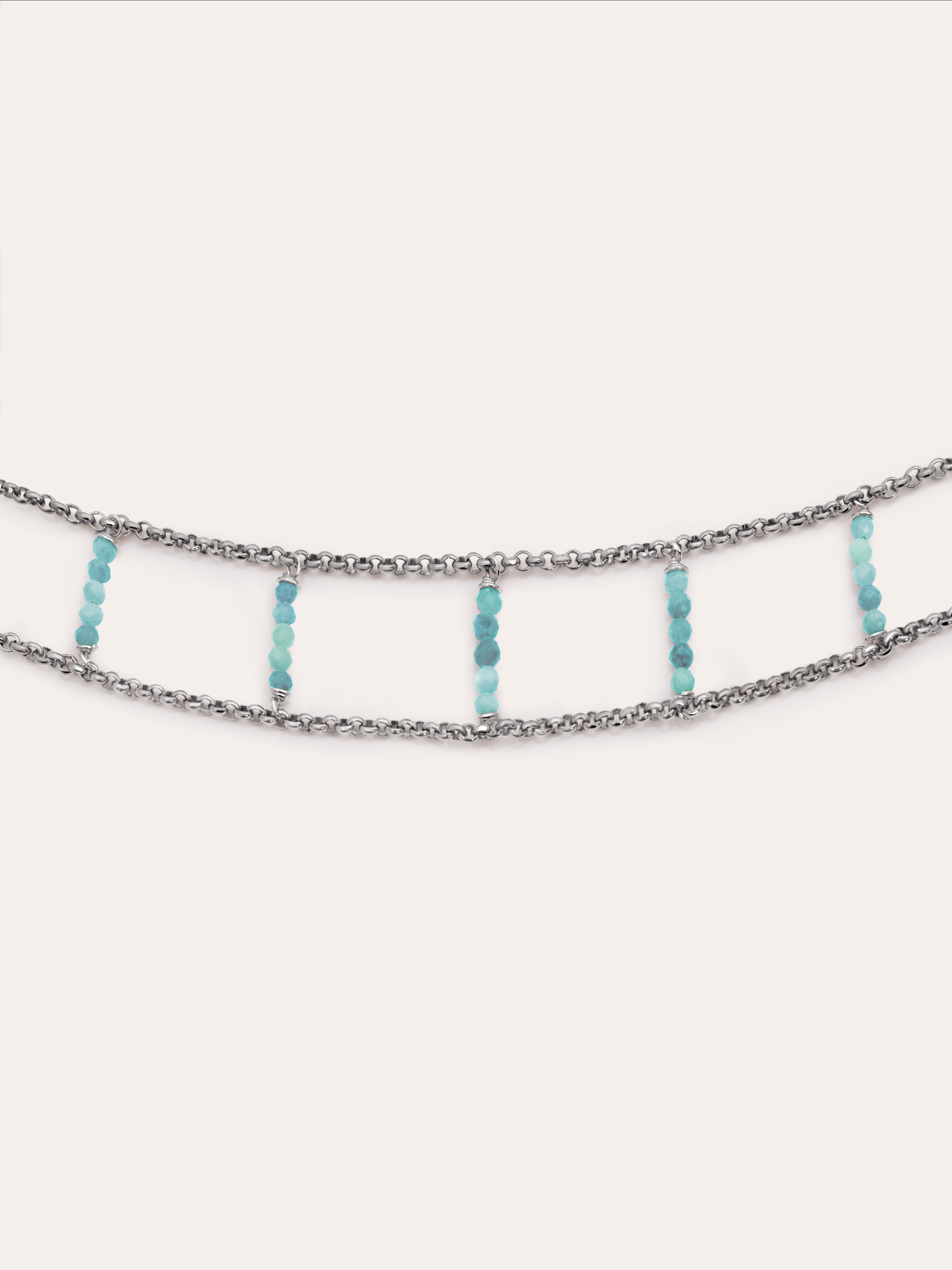 Blue Havana Stainless Steel Choker