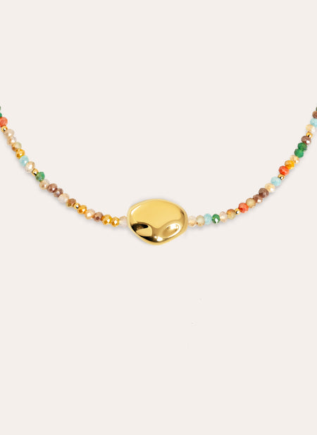 Candy Colors Stainless Steel Gold Necklace