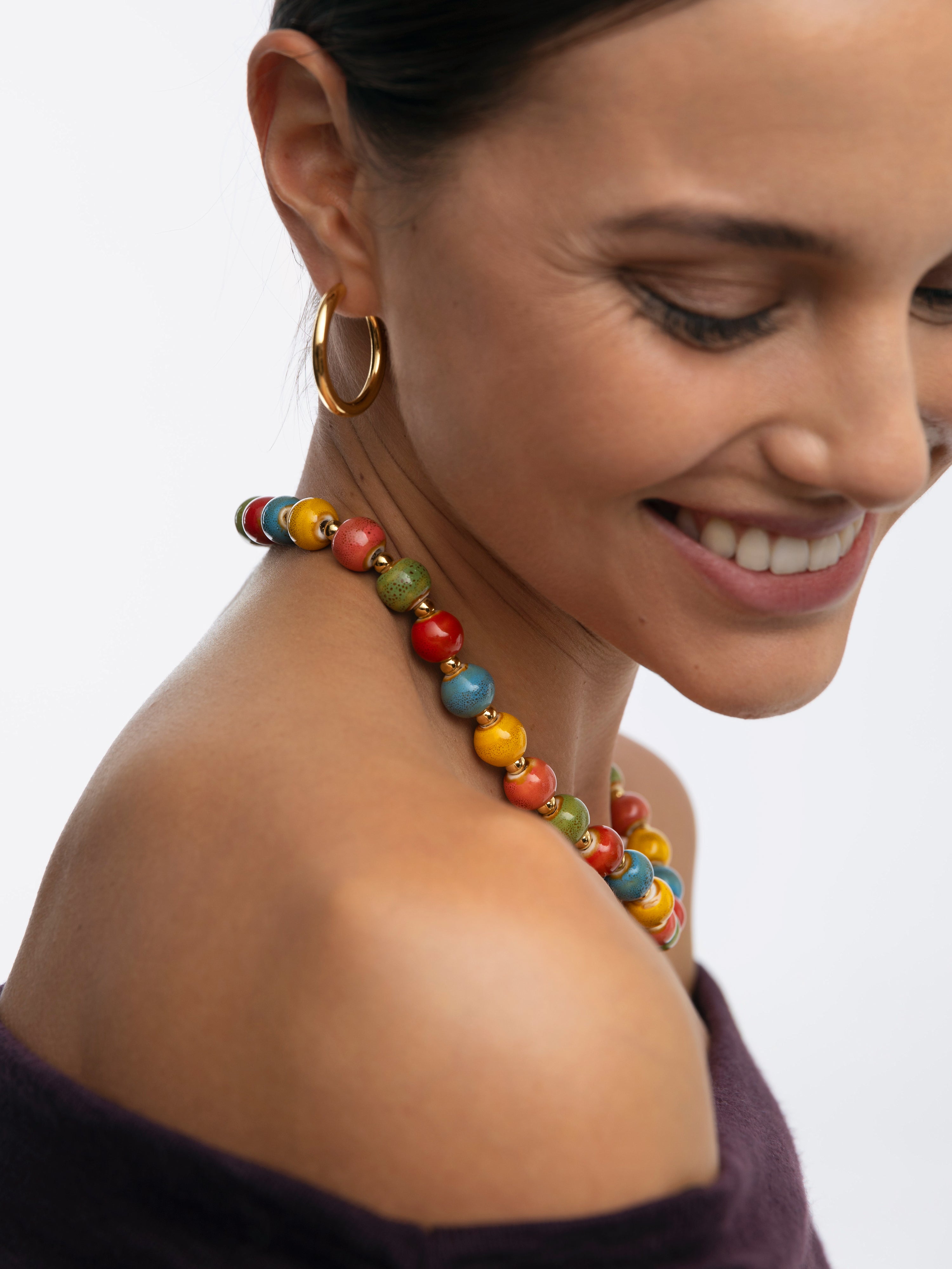 Collier Cannelle Acier Plaqué Or