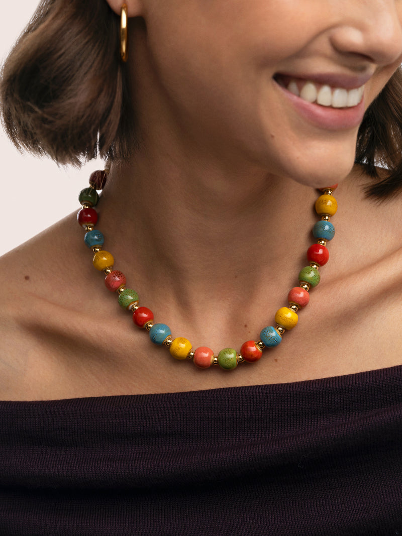Collier Cannelle Acier Plaqué Or