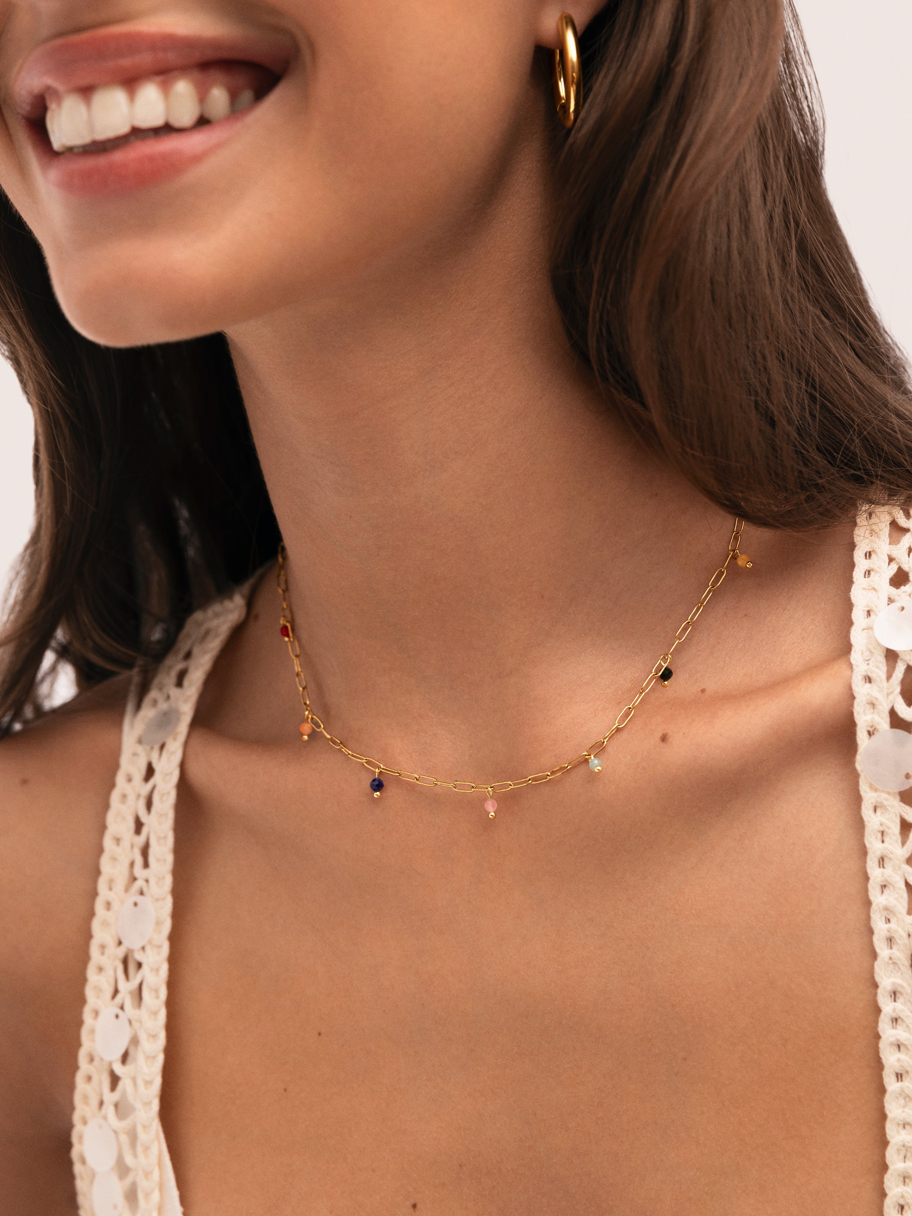 Collier Chic Dancing Stones Acier Plaqué Or