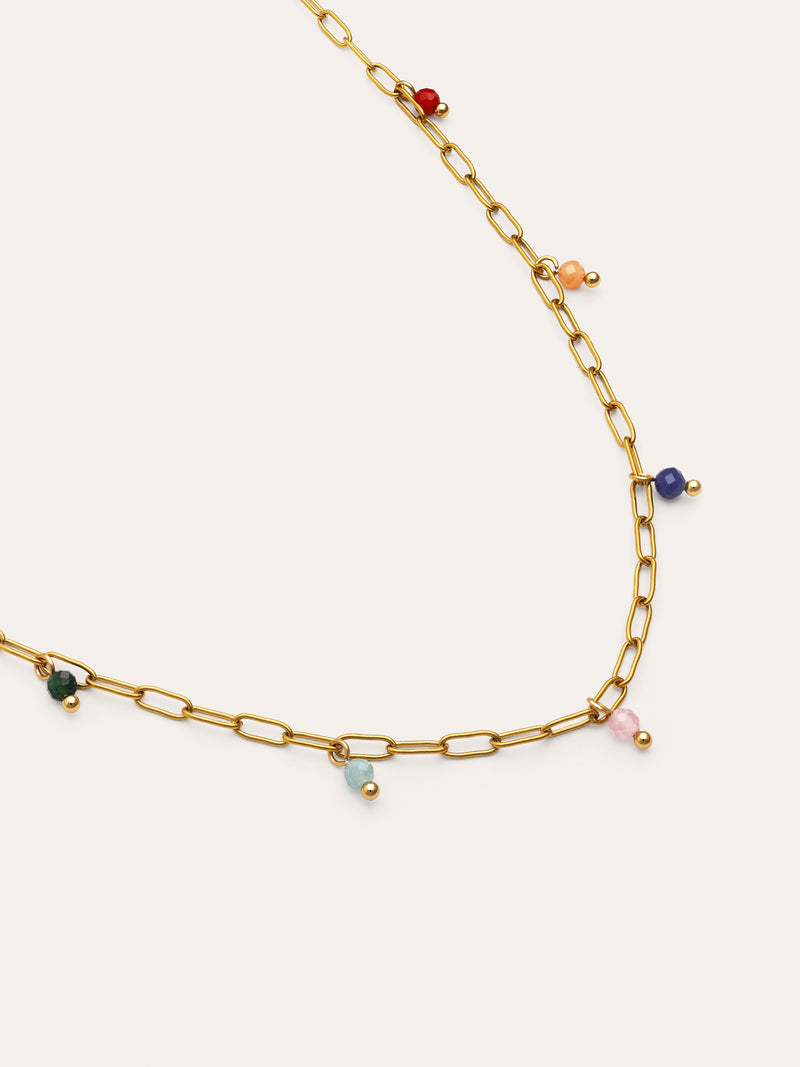 Collier Chic Dancing Stones Acier Plaqué Or