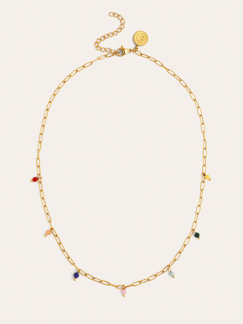Collier Chic Dancing Stones Acier Plaqué Or