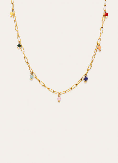 Collier Chic Dancing Stones Acier Plaqué Or