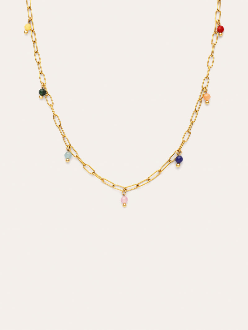 Collier Chic Dancing Stones Acier Plaqué Or
