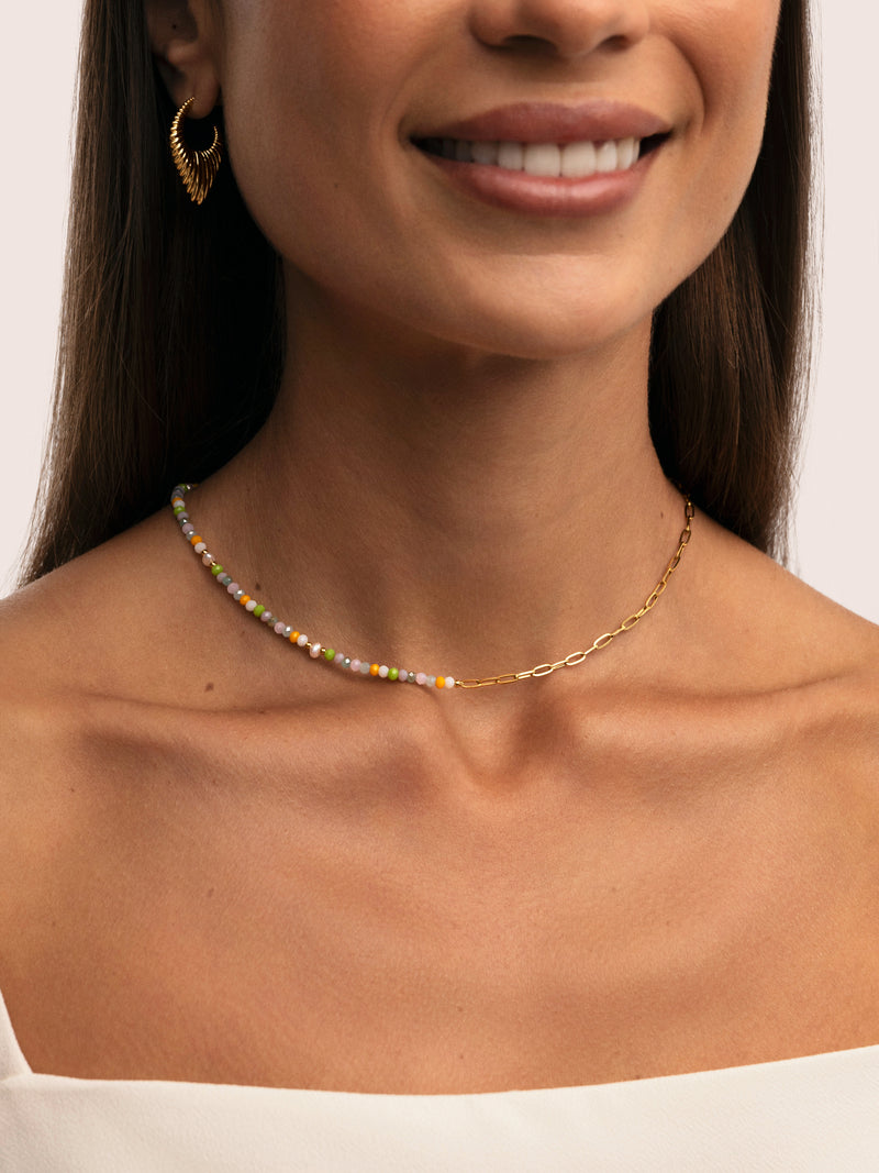 Collar Chic Nora Acero Baño Oro