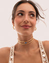 Collier ras du cou Cianite Acier Plaqué Or