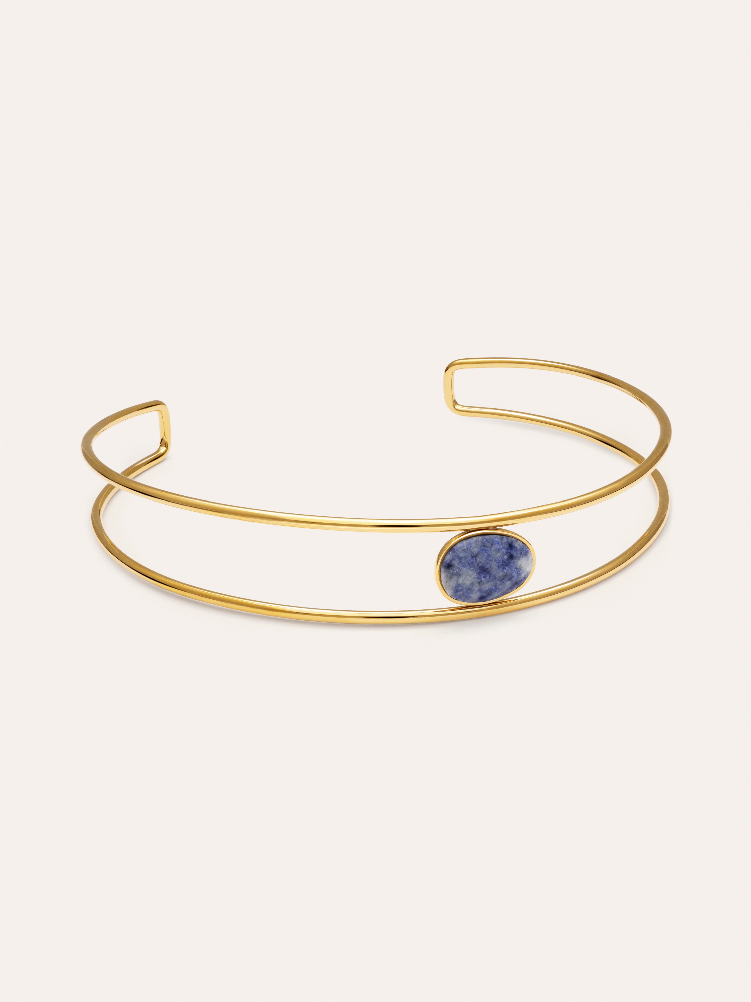 Collier ras du cou Cianite Acier Plaqué Or