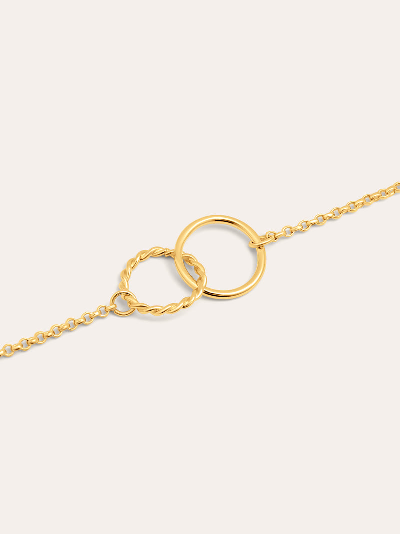Circles Twist Halskette, vergoldet