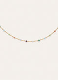 Collier Crystals Colors Acier Plaqué Or