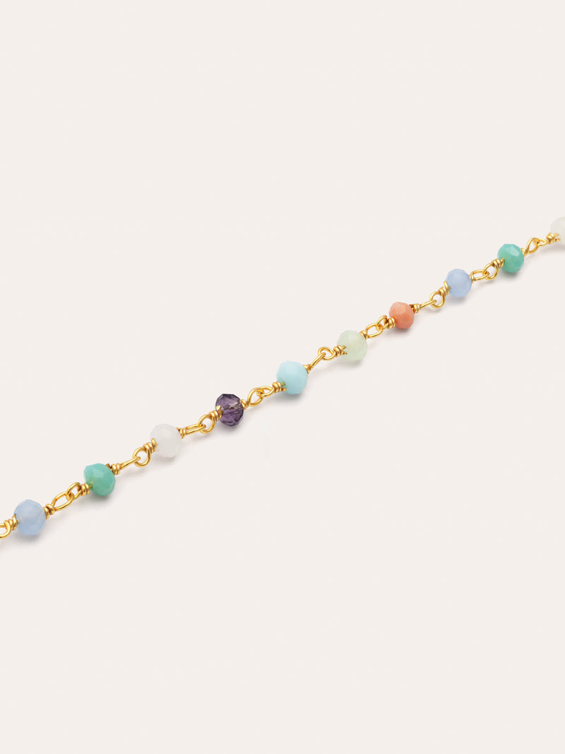 Ketting Crystals Colors Zilver Goud Verguld