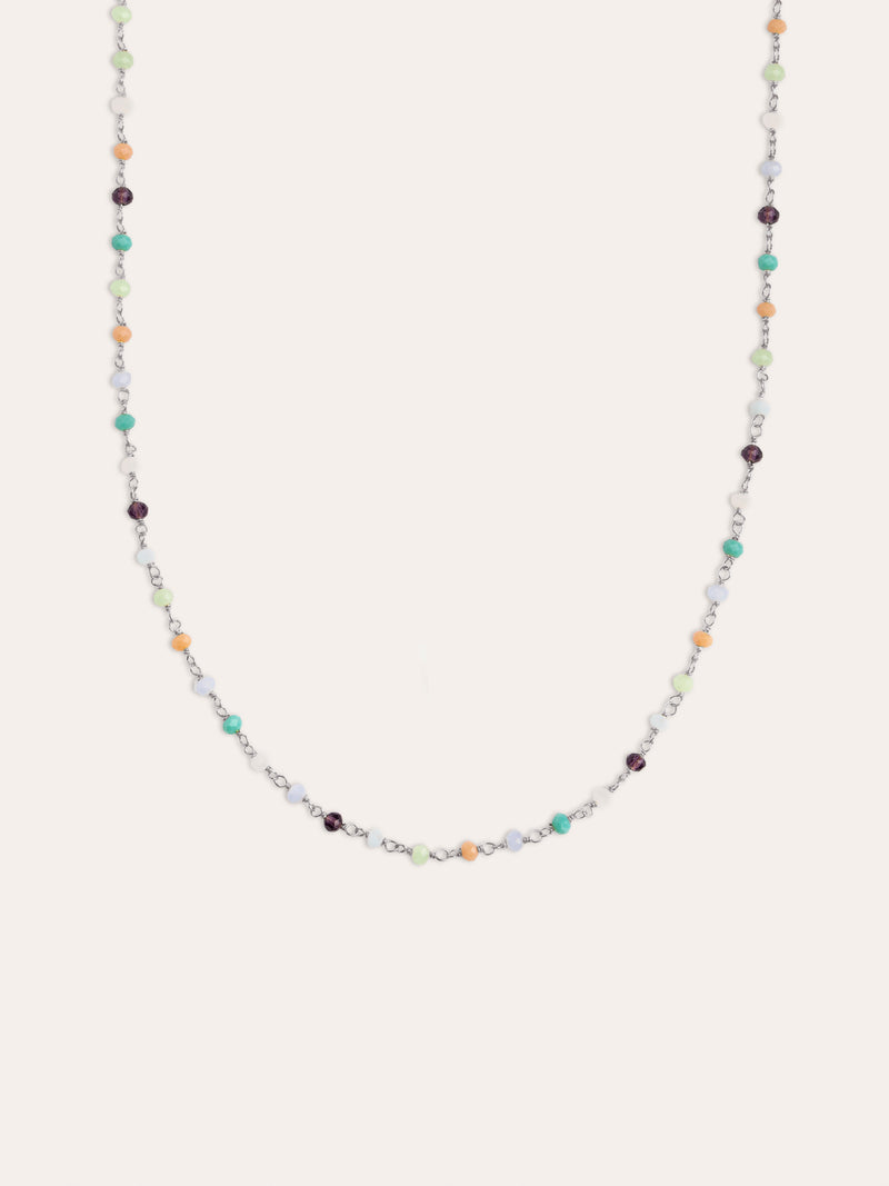 Ketting Crystals Colors Zilver
