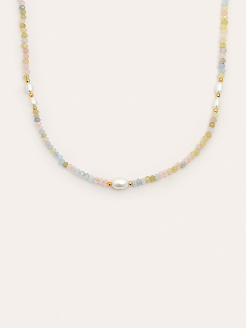 Daphne Pearls Stainless Steel Gold Necklace 