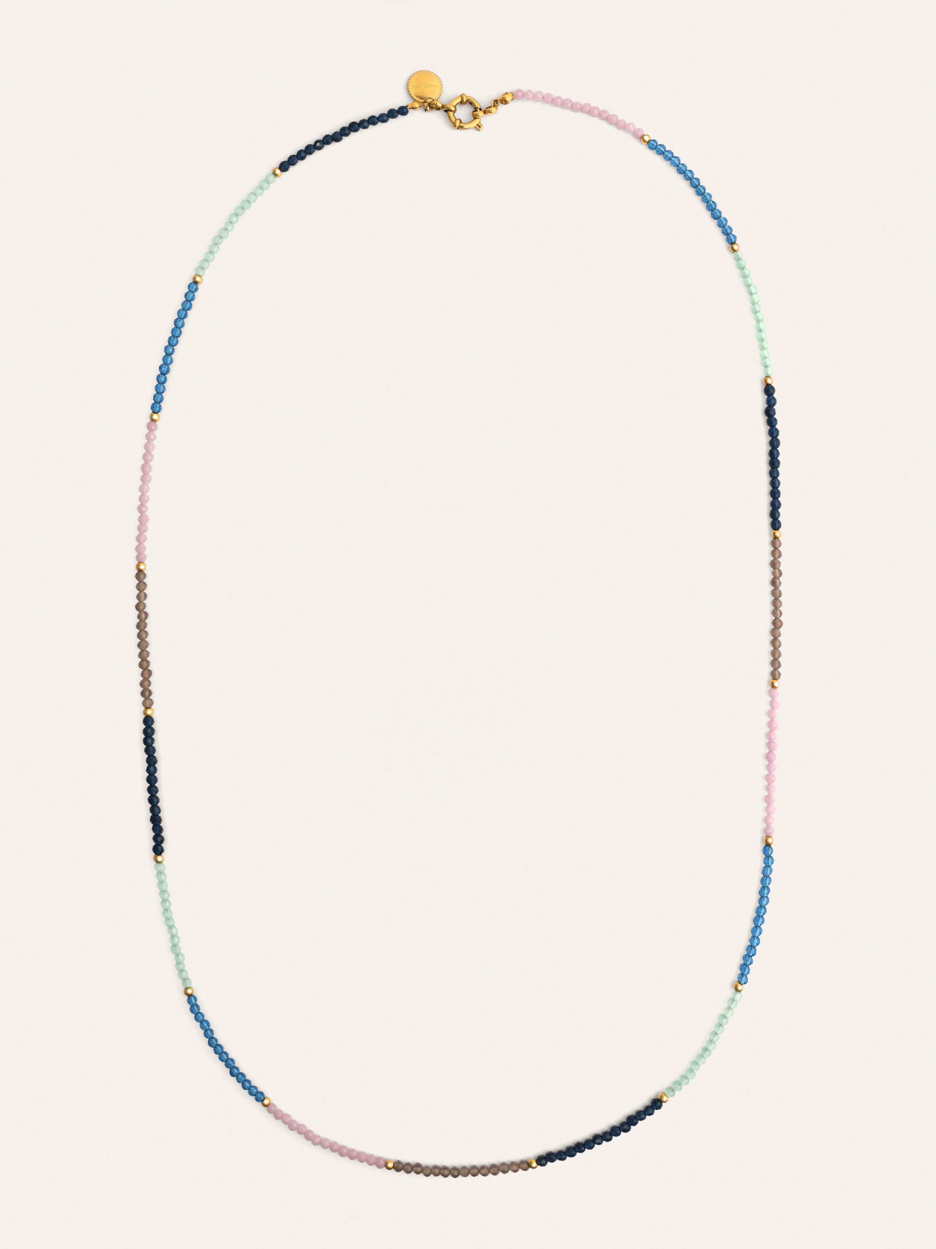 Collar Dye Dots Bruma Acero Baño Oro