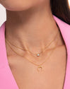 Pack 2 Collares Spark + Mini Moonset Baño Oro - puesto en modelo