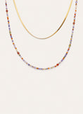 Crystals Lisse Doppel-Halskette, Edelstahl, vergoldet