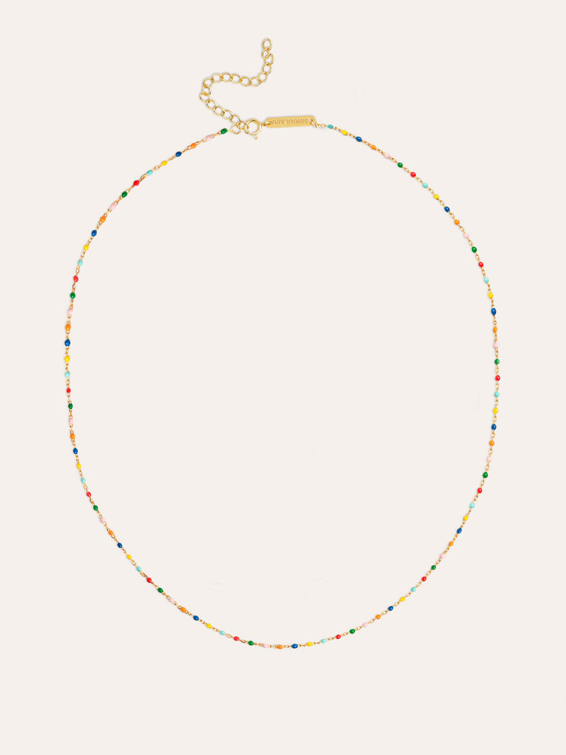 Dots Colors Halskette enamel Silber, vergoldet