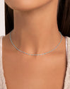 Collar Dots Turquoise Enamel Acero - puesto en modelo