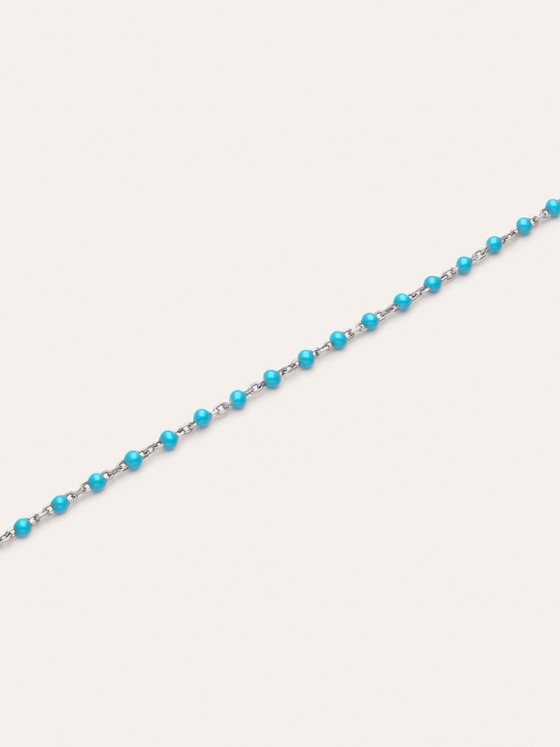 Collar Dots Turquoise Enamel Acero