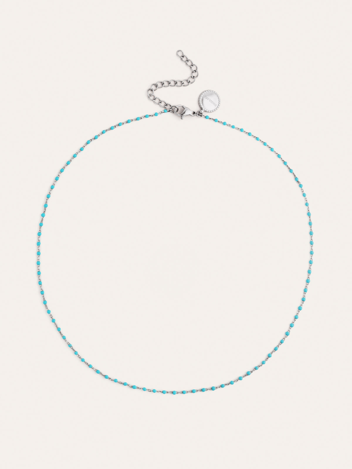Collar Dots Turquoise Enamel Acero - vista 4