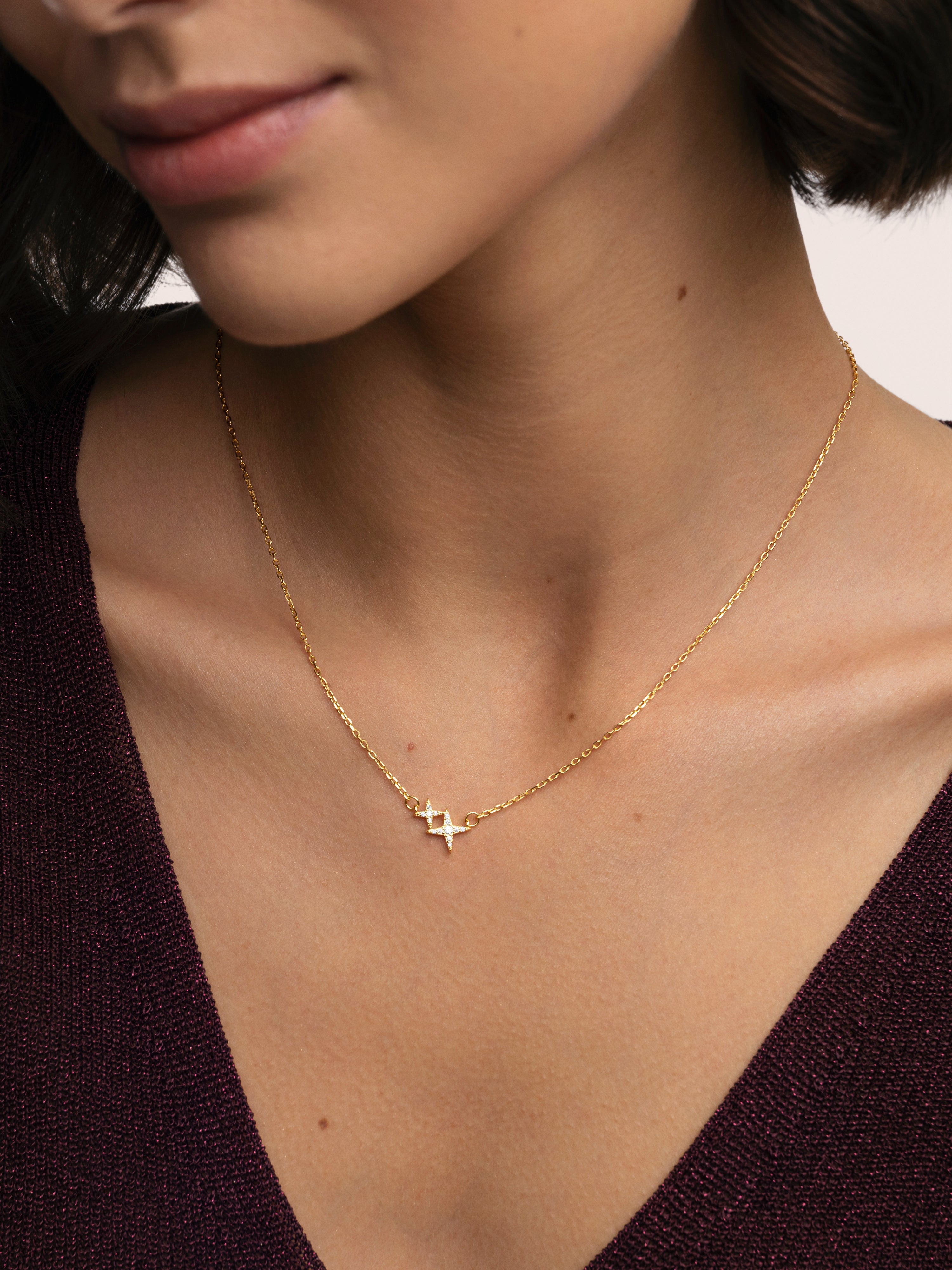 Collar Duo Spark Plata Baño Oro