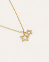 Collier Duo Stars Spark Argent Plaqué Or