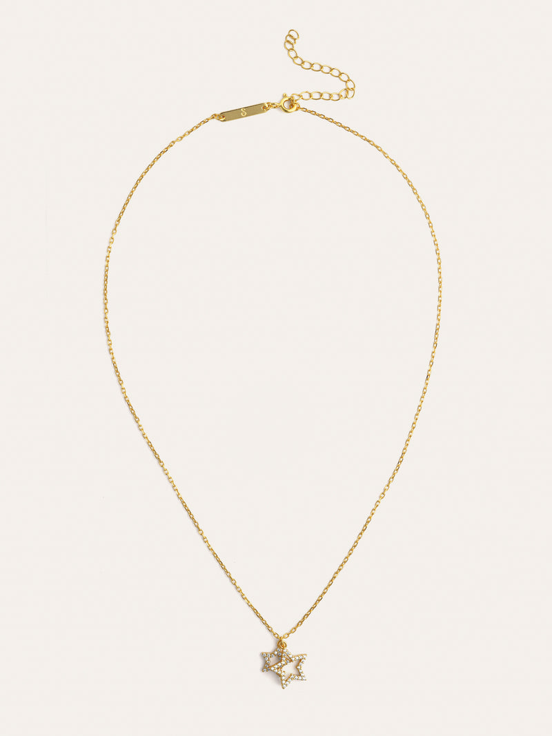 Collier Duo Stars Spark Argent Plaqué Or