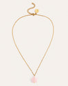 Collier Étoile Quartz Rose Acier Plaqué Or - vista 4
