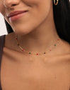 Collar Fine Enamel Miel Baño Oro