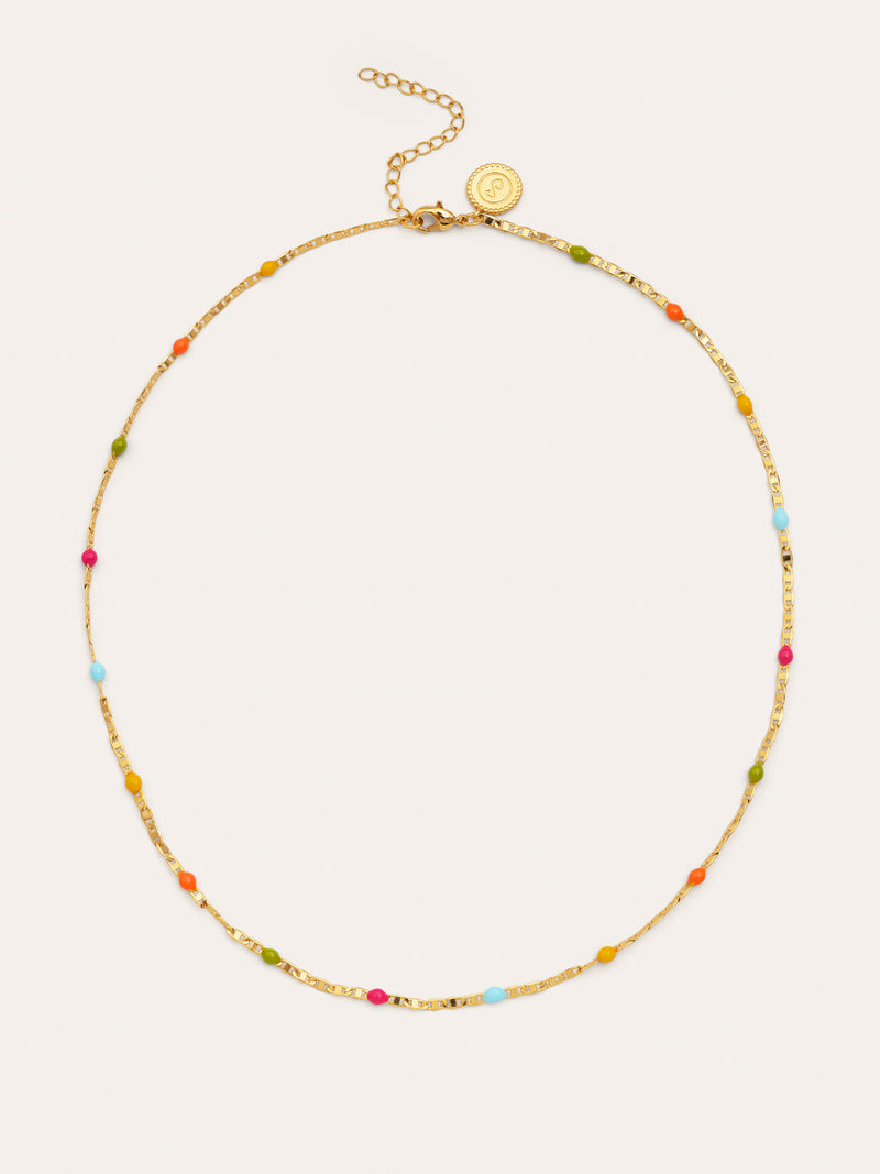 Fine Enamel Colors Halskette, vergoldet