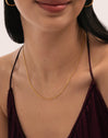 Collar Fine Tape Acero Baño Oro