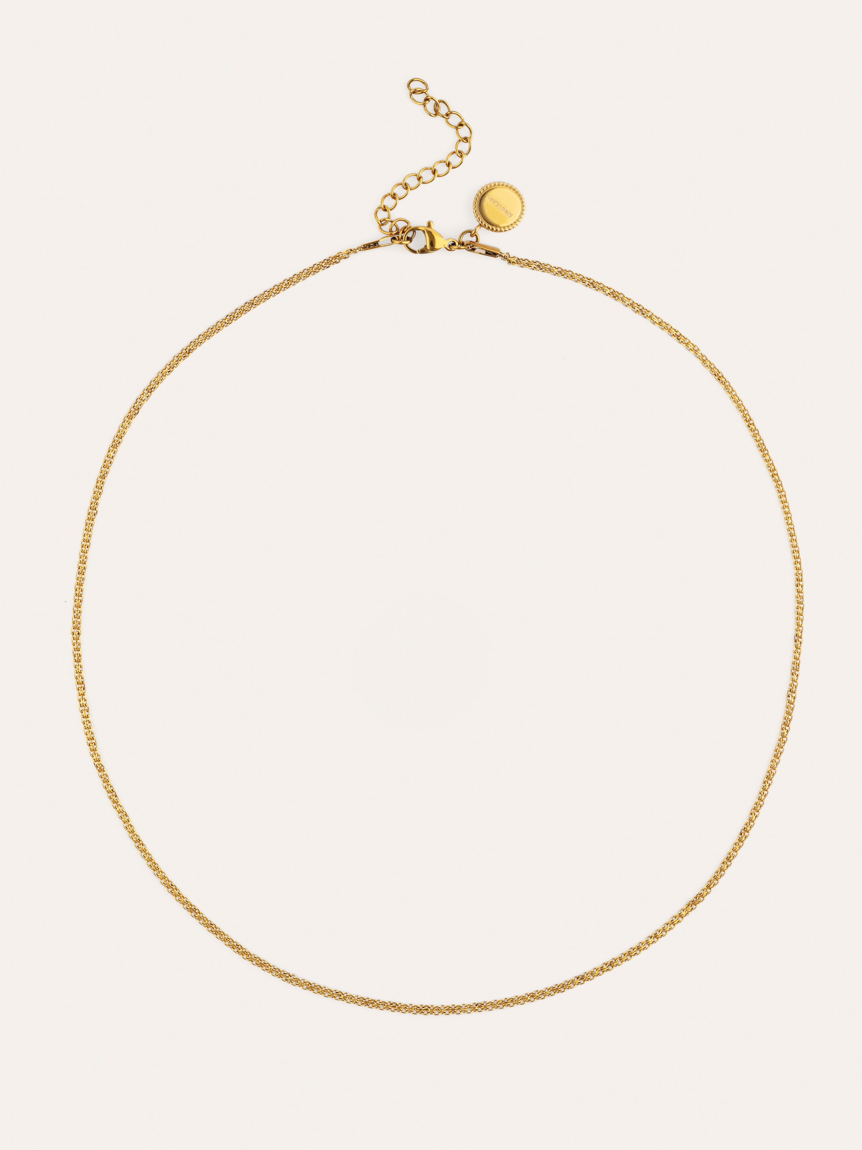 Collar Fine Tape Acero Baño Oro