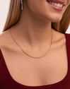Collar Fine Tinsel Acero Baño Oro