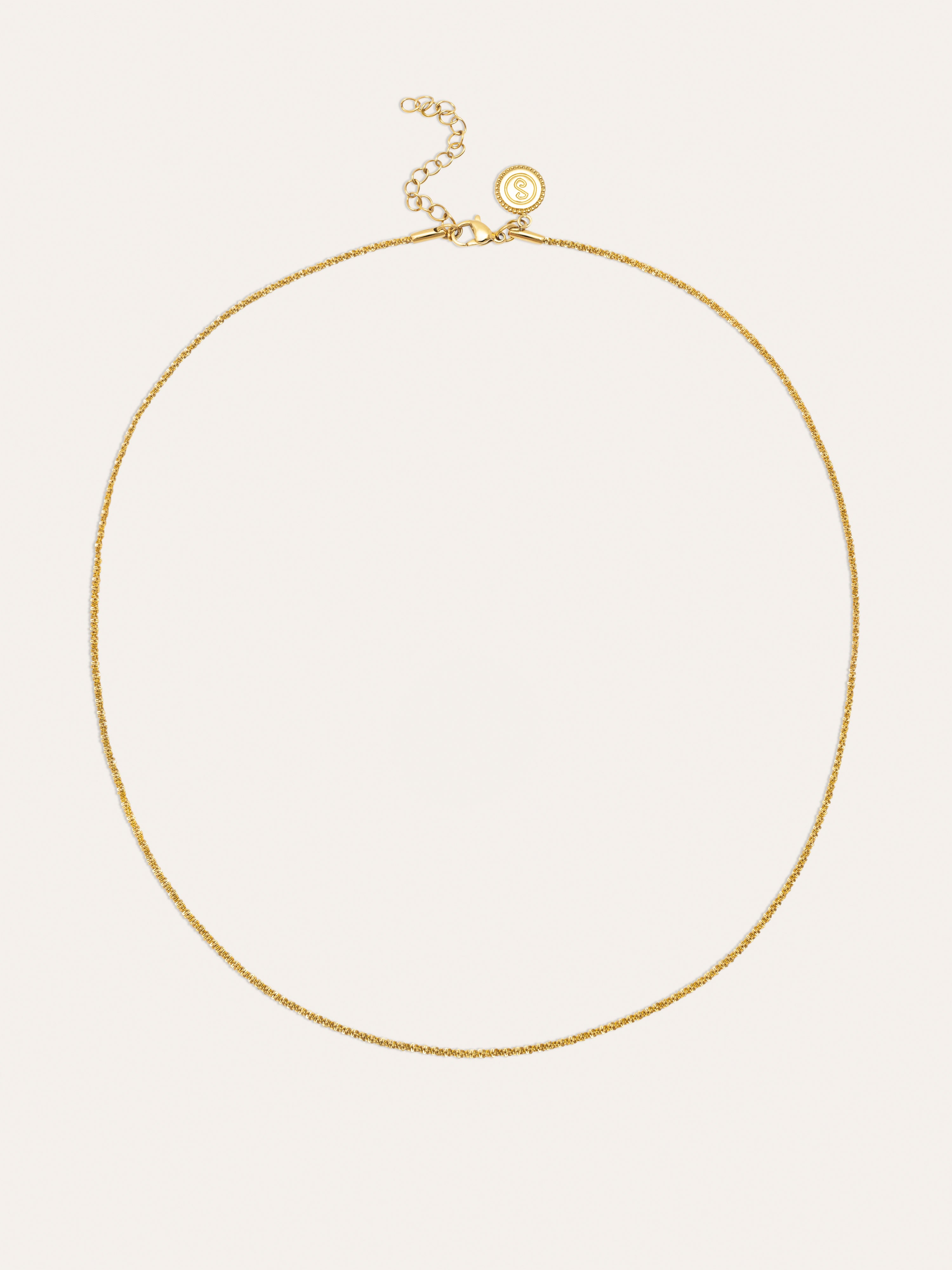 Collar Fine Tinsel Acero Baño Oro