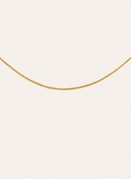 Collar Fine Tinsel Acero Baño Oro