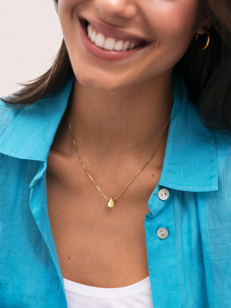 Drop Drop Steel Gold-Plated Necklace