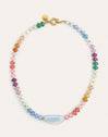 Halskette Gummy Stones Edelstahl mit Goldbeschichtung