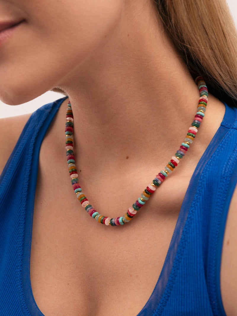 Collar Habana Acero Baño Oro