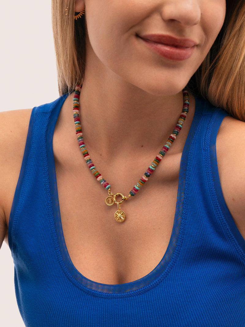 Collar Habana Acero Baño Oro