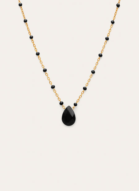 Hydra Black Steel Gold-Plated Necklace